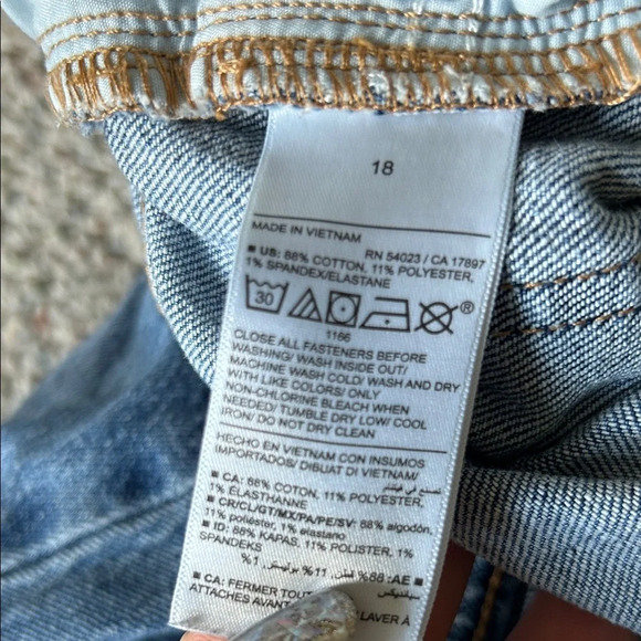 Old Navy Kids Blue Distressed Flare Jeans - Picture 4 of 4